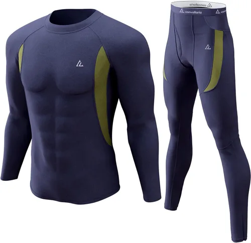 Vista 102 de Conjunto de ropa interior térmica para hombre, ropa interior larga 1#verde militar