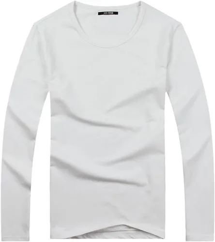 Vista 14 de XUDIAN. Camiseta de manga larga para hombre, cuello redondo