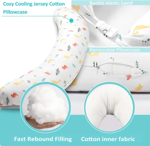 Vista 3 de BYRIVER Almohada de embarazo en forma de C con funda, almohada de rodilla para dormir de lado, rodillas, piernas, dolor de cadera, almohada