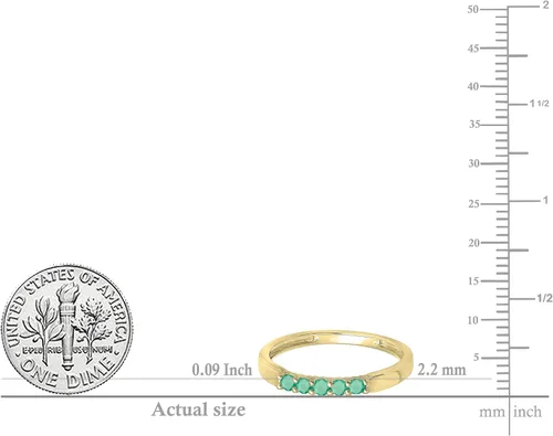 Vista 92 de Dazzlingrock Collection Anillo de boda redondo de 5 piedras preciosas o diamantes para mujer en oro macizo de 10 K/14 K/18 K