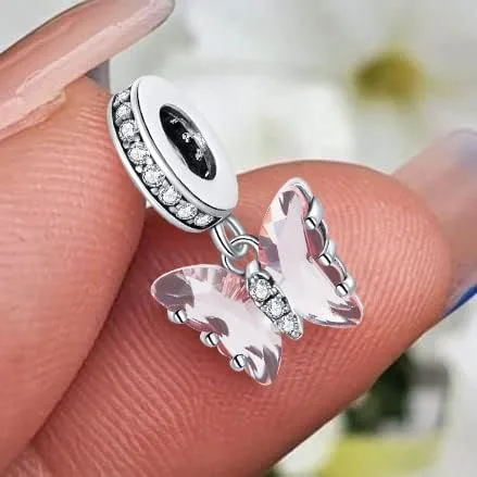 Vista 4 de MUNDELL Auténtica plata de ley 925 con colgante de sol, mariposa, corazón, luna, loto y circonita cúbica brillante para pulsera o brazalete original