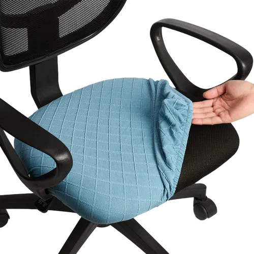 Vista 16 de Melaluxe - Funda elástica de jacquard para silla de oficina, funda extraíble y lavable para silla de escritorio, cubierta giratoria para asiento