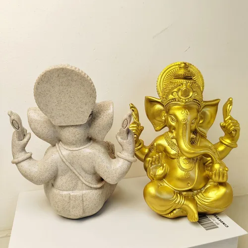 Vista 4 de Estatua de Dios indio, Señor Ganesha, estatua de elefante hindú, esculturas de Buda de ídolo Ganpati, regalo hindú, templo para el hogar