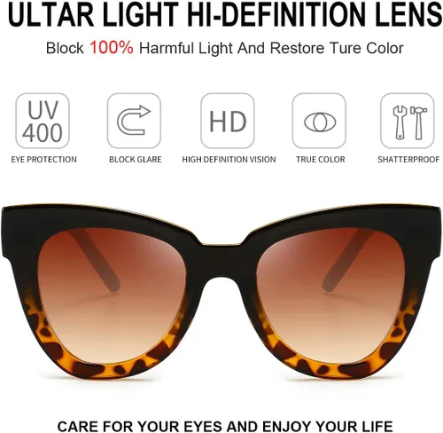 Vista 7 de Dollger Gafas de sol retro de ojo de gato para mujer y hombre, estilo vintage, cuadrado, tortuga, concha, moda