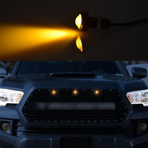 Vista 7 de Boigoo Kit de Luces Marcadoras Universales de 12V para Parrilla Delantera con Lente de Proyector, Montaje con Pernos, Compatible con Parrilla