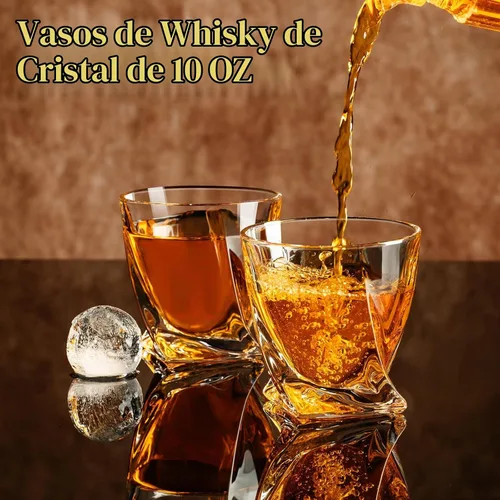 Vista 3 de PARACITY Juego de 2 vasos de whisky, vasos de cóctel Old Fashioned, vasos de whisky de 10 onzas, vasos de bourbon, vasos rocks para whisky escocés