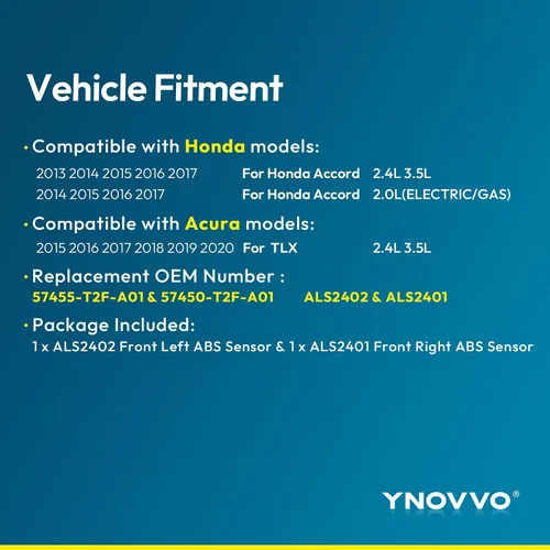 Vista 2 de Sensor de velocidad de rueda de ABS delantero 57455-T2F-A01 57450-T2F-A01 57450-T2F-A01 (2 unidades)