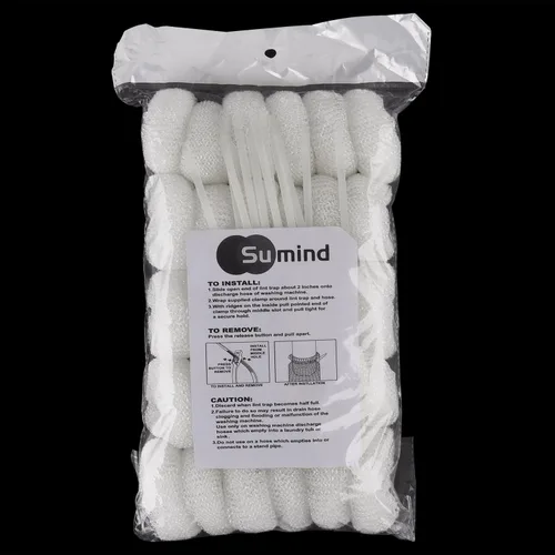 Vista 2 de Sumind Paquete de 30 trampas de nailon para lavadora, malla de malla, atrapador de pelusas con 30 bridas para cables