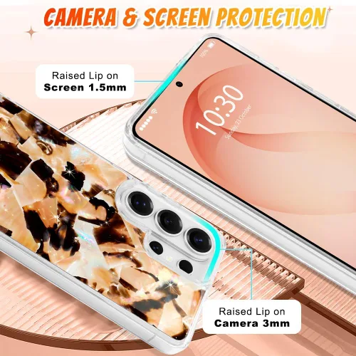 Vista 689 de Bonoma - Funda compatible con Samsung Galaxy S21 Plus, diseño de corazón con purpurina, color rosa Support for MagSafe, Plating Magnetic Case TPU