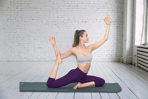 Vista 5 de Fengbay Pantalones de yoga de cintura alta, pantalones de yoga con bolsillo, control de abdomen, entrenamiento, correr, leggings de yoga elásticos