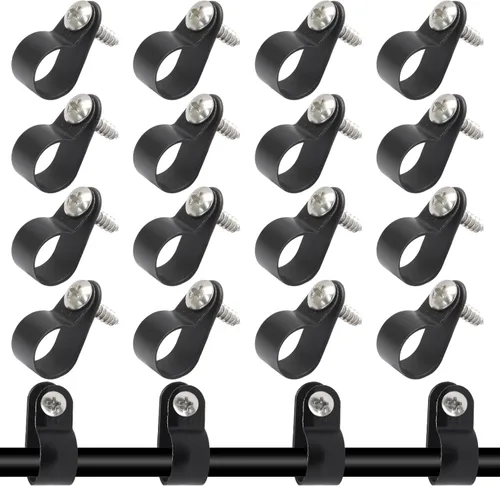 Vista 12 de 50 abrazaderas de clip tipo R de 1/2 pulgada, clips de montaje tipo P de nailon, abrazadera de alambre para gestión de cables, tornillos de acero