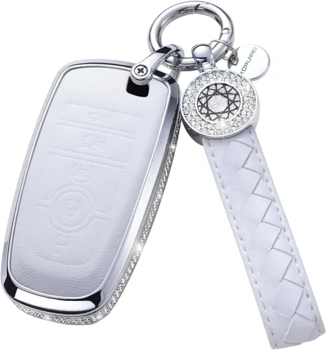 Vista 12 de Funda para Llave Ford con Llavero, Protector de Estuche de Llave de Cuero con Cristal Compatible con Ford Fusion F150 F250 F350 F450 F550 Edge