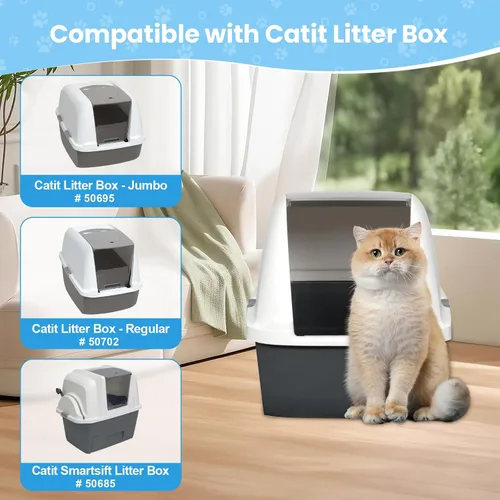 Vista 2 de Paquete de 10 filtros de repuesto para cajas de arena Catit Jumbo/Regular/Catit Smartsift, almohadillas purificadoras de aire de doble acción