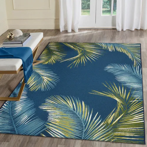 Vista 17 de Liora Manne Marina - Alfombra de área duradera de mezcla sintética tejida a máquina para interiores/exteriores - Gráfico contemporáneo océano global