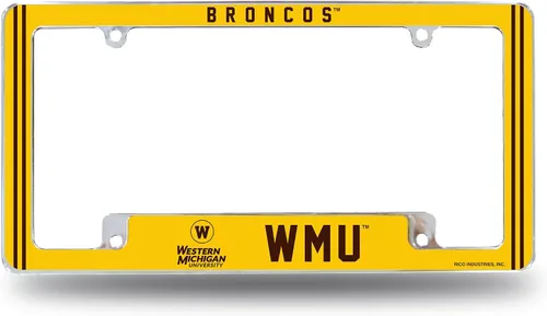 Vista 21 de Rico Industries Marco cromado de la NCAA de 12 x 6 pulgadas, marco cromado para placa de automóvil, camión, SUV