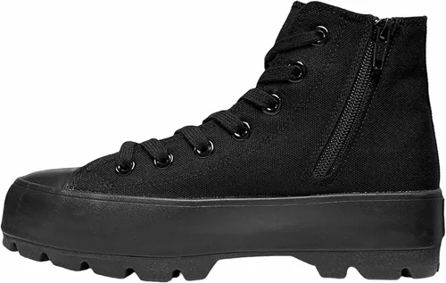 Vista 2 de CUSHIONAIRE Women's Vespa high top Canvas Sneaker +Memory Foam and Side Zipper