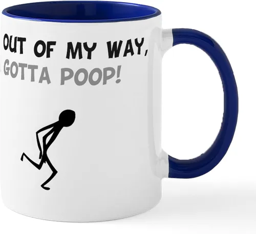 Vista 57 de CafePress Time To Poop Mugs Taza de café de cerámica de 11 oz (11.0 fl oz)