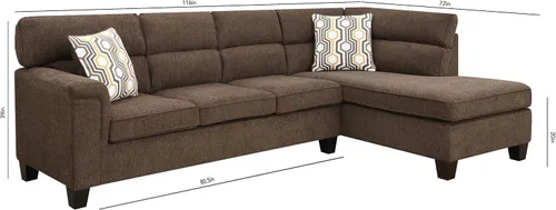 Vista 2 de Sofá modular tapizado con 4 cojines, moderno sofá en forma de L de micro tela copetudo, con espuma viscoelástica, sofá modular de 5 asientos