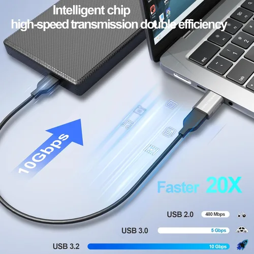 Vista 4 de Paquete de 4 adaptadores USB C a USB, adaptador tipo C a USB 3.0 de alta velocidad de 10 Gbps con OTG, compatible con MacBook/iPhone 17/16/15/14