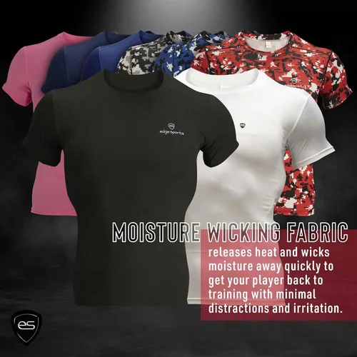 Vista 4 de Camiseta de compresión para hombre Camiseta de entrenamiento de manga corta Camiseta deportiva transpirable de secado fresco para deportes, yoga