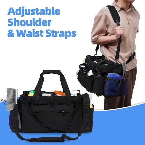 Vista 5 de Bolsas Grandes de Suministros de Limpieza para Amas de Llaves, Organizador Profesional Portátil de Suministros de Limpieza para Limpiadores de Casa