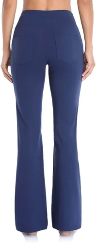 Vista 5 de Pantalones anchos de pierna recta para pilates, leggings altos, cintura deportiva, pantalones acampanados para yoga, talla grande, pantalones de yoga