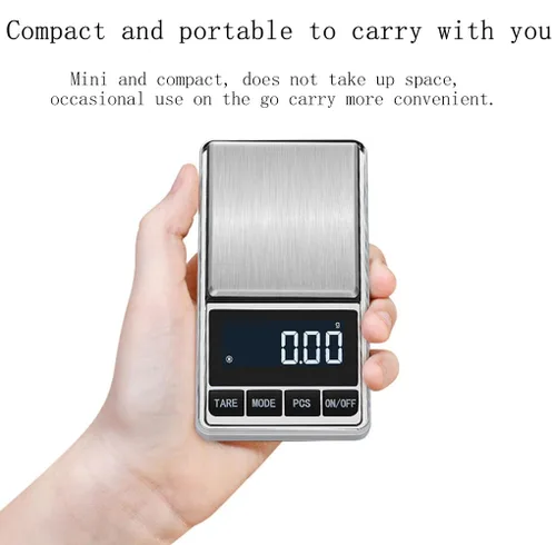 Vista 8 de Báscula digital de precisión de gramos, 7.05 oz x 0.00 oz, mini báscula de bolsillo portátil electrónica para joyería, básculas de tara con apagado