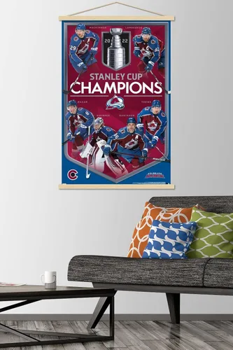 Vista 2 de Trends International NHL Colorado Avalanche - Póster conmemorativo de la Copa Stanley Champions 2022, 22.375 x 34 pulgadas, paquete de impresión
