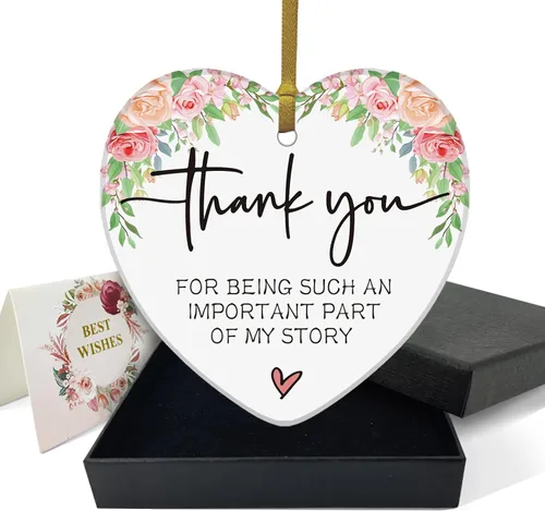 Vista 8 de REWIDPARTY Adorno floral de primo, placa de recuerdo para árbol de Navidad, regalo de graduación, cumpleaños, para mujeres y hombres, adorno