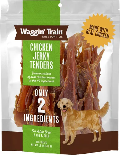 Vista 13 de Waggin' Train Golosinas de pollo para perros, hechas con pechugas de pollo 100% reales, solo dos ingredientes naturales, gran golosina para perros
