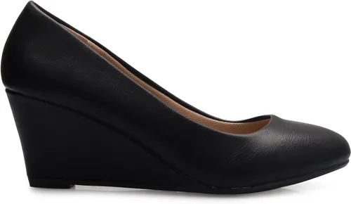 Vista 2 de Olivia K Zapato de tacón bajo para mujer con tacón de cuña - fácil zapato de tacón bajo - básico de meter, comodidad