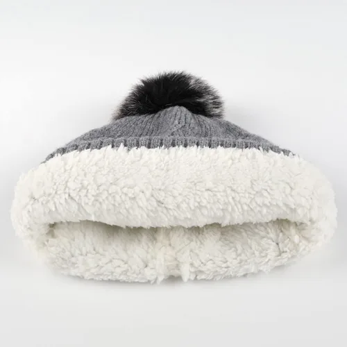 Vista 3 de Bufanda de punto de lana, gorro de esquí, guantes táctiles para invierno, para mujer y hombre