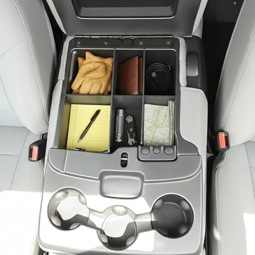 Vista 3 de Vehicle OCD™ (Dispositivo de consola organizador) para Dodge RAM 1500 (ÚNICAMENTE para asiento delantero dividido 40/20/40). Organizador de consola