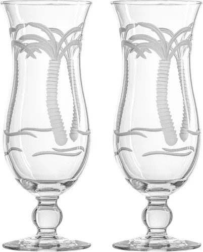 Vista 23 de Rolf Glass Copa de vino con globo de palmera, copas de vino tinto de 18 onzas, sin plomo, cristal grabado con rueda de diamante, diseño de palmera