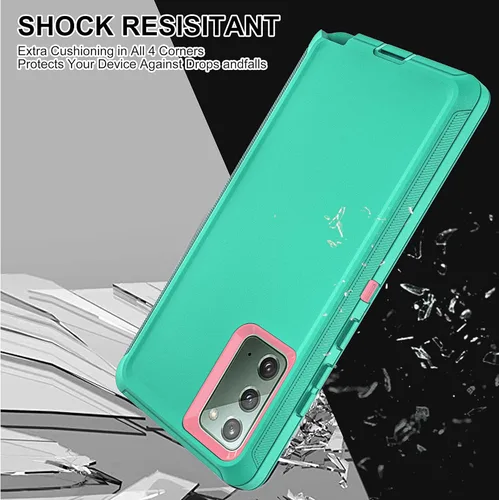 Vista 6 de Funda para Note 20, Galaxy Note 20 con protector de pantalla de TPU flexible autorreparable [2 unidades], funda 3 en 1 de cuerpo completo a prueba