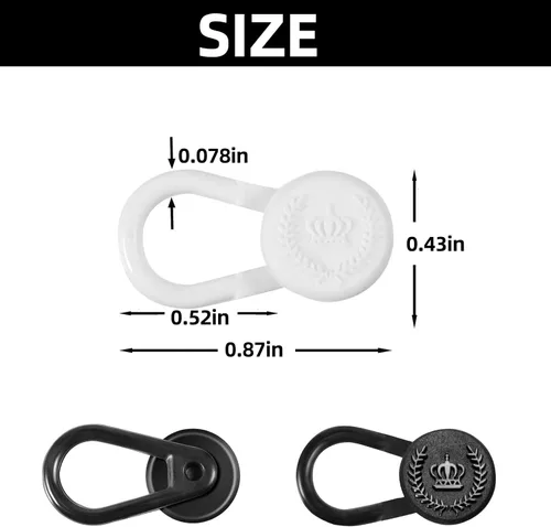 Vista 5 de 20 PCS Shirt Collar Extenders for Mens Shirts Elastic Button Extender for Pants Dress Trouser,Black &White