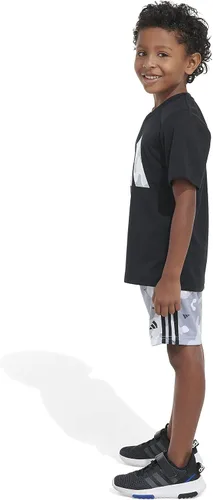 Vista 5 de adidas boys Short Sleeve Poly Tee & Camo All Over Print Short Set