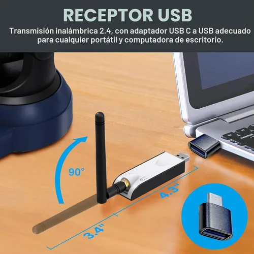 Vista 5 de Gsou Cámara web inalámbrica, videollamadas HD 1080P y cámara de transmisión, Plug and Play, cámara de computadora de campo de ángulo ajustable