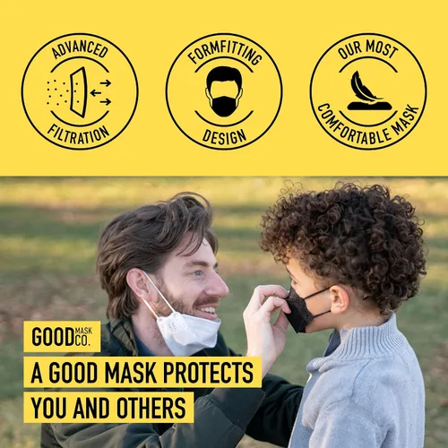Vista 3 de Good Mask Co. Good Comfort KN95 Face Mask, Disposable KN95 Face Mask, Folding, Comfortable Face Masks, Bulk Face Masks
