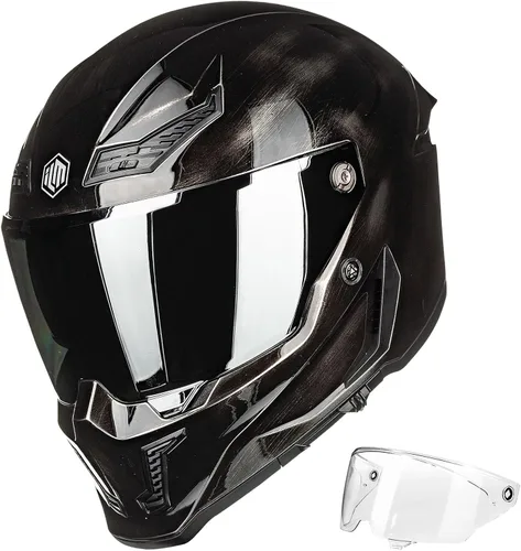 Vista 13 de ILM Cascos para Motocicleta para Adultos Hombres Mujeres Casco Integral DOT ECE con Visor Dual para Carreras en Calle con Pinlock Modelo MF509