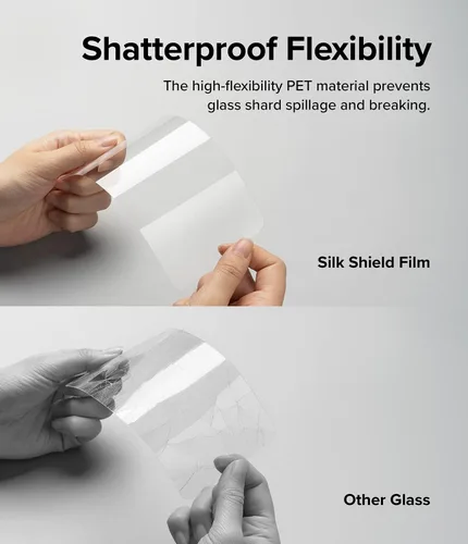 Vista 4 de Ringke Película protectora de seda [2 unidades] Compatible con Samsung Galaxy S23 Plus 5G, película protectora multicapa de calidad premium