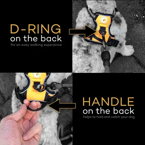Vista 4 de Buddy's Best Arnés para perro, arnés sin tirones para mascotas, con 2 clips para correa, arnés ajustable suave acolchado reflectante de seguridad