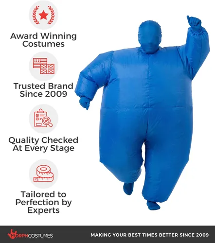 Vista 9 de Morph - Disfraz inflable azul para niños, disfraces de Halloween para niños