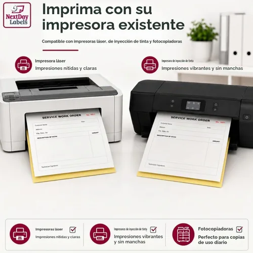 Vista 8 de NextDayLabels Papel NCR autocopiador, 2 partes inversas #5887, 8.5 x 11 2 Parte - Inversa