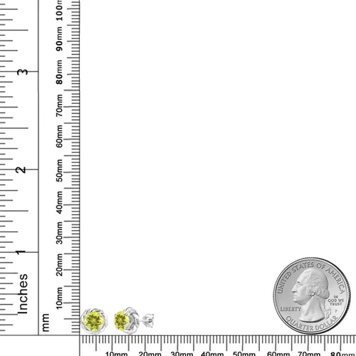 Vista 31 de Gem Stone King Aretes de plata de ley 925 de 0.236 in con piedra natal redonda para mujer