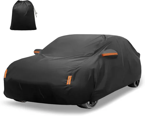 Vista 27 de X AUTOHAUX Funda de coche para Mini Cooper 2DR 2002-2021 210D-PU para exteriores, cubierta completa para todo tipo de clima, con cremallera