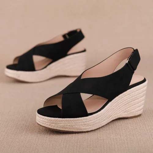Vista 2 de Women's Summer Espadrilles Sandals Platform Sandals Wedge Ankle Strap Open Toe Sandals