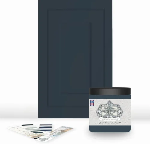 Vista 101 de Pintura TODO EN UNO, Abbey (gris cálido), Muestra de 8oz - Pintura duradera para gabinetes y muebles. Imprimación y capa superior incorporadas,