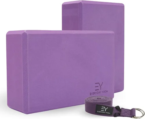 Vista 10 de Everyday Yoga Bloque de espuma y correa de yoga, superficie antideslizante suave para estabilidad, equilibrio y estiramientos profundos, ideal