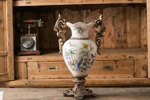 Vista 2 de Magcolor Jarrón de cerámica blanca de mesa alta para flores de hierba de pampas, 16.1 pulgadas de alto, diseño único jarrón de cerámica agrietada